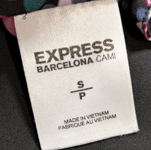 Express Barcelona Black Purple Blue Floral Reversible Cami S - Picture 5 of 6